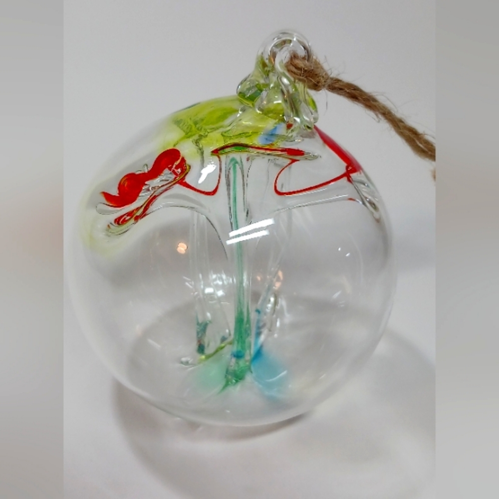 Vintage Hand-Blown Witch Ball, Hand-Blown Glass Ornaments Ball, Glass Decor.